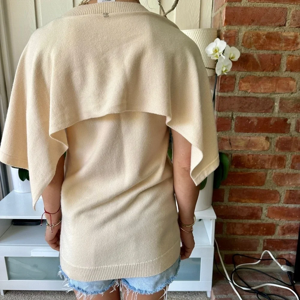 Chanel 2012 Runway Resort Ivory Cashmere Tunic Size S